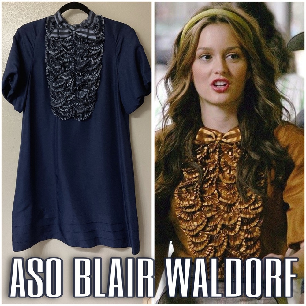 ASO Blair Waldorf Marc Jacobs Ruffle Dress - Size Small
